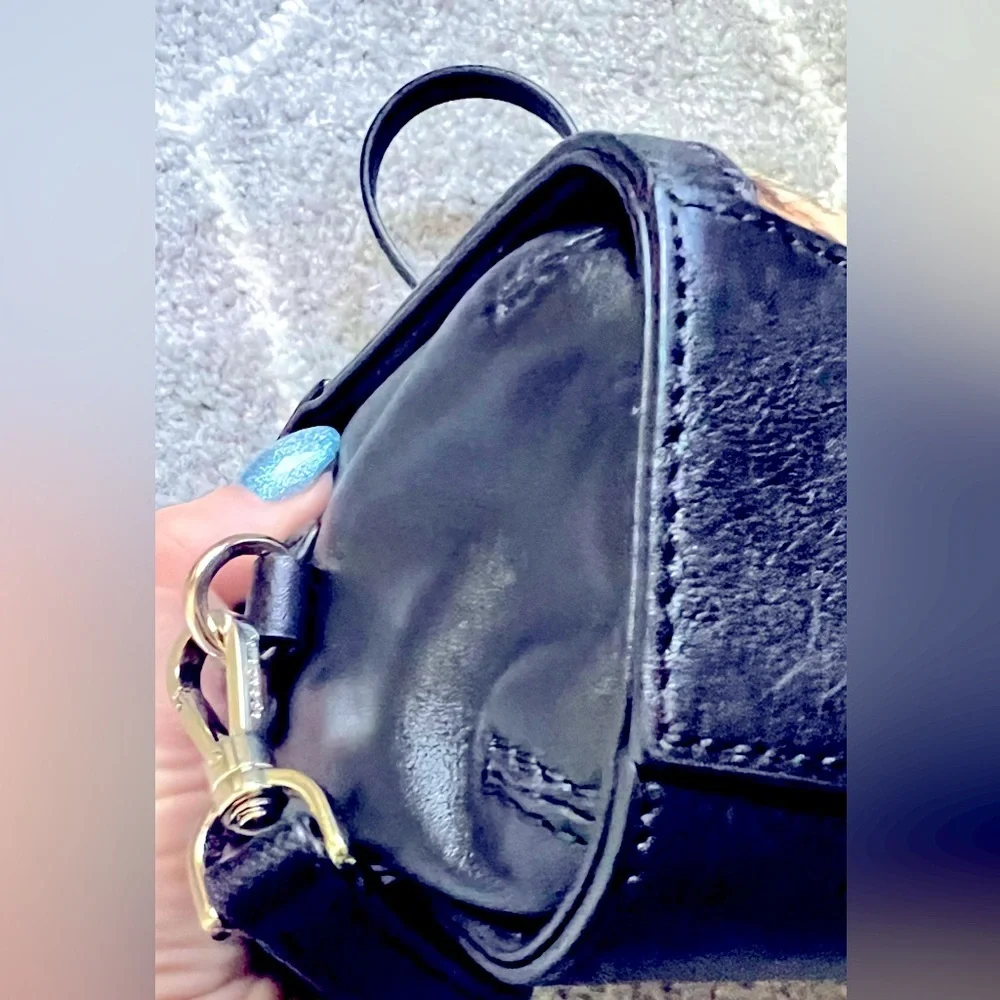 ♠️ Kate Spade ♠️ Black Leather and Calf Hair Leopard Crossbody Bag - Picture 8 of 13